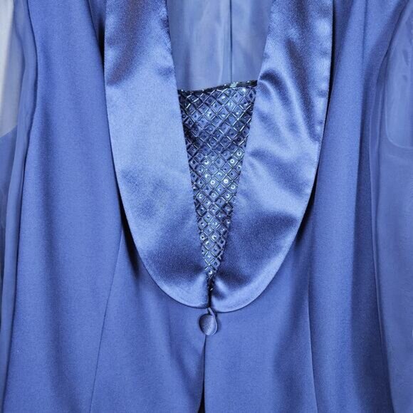 Designer Formal Jacket Blazer Top Crimson Lawrence Kurtz Beaded Wedding Size 22W - Picture 4 of 11